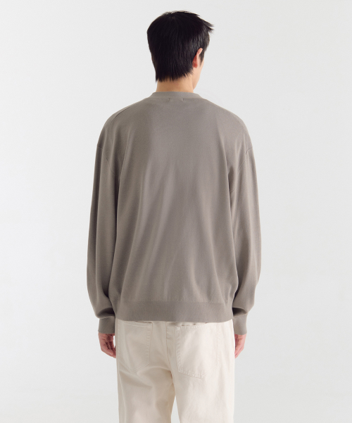 COTTON TENCEL ESSENTIAL CARDIGAN [TAUPE]
