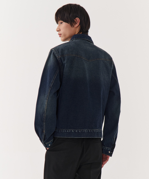 Джинсовая куртка на молнии в стиле вестерн [Dark Blue]