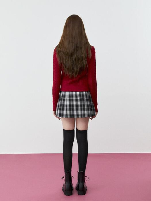 Fur Knitted Cardigan (RED)