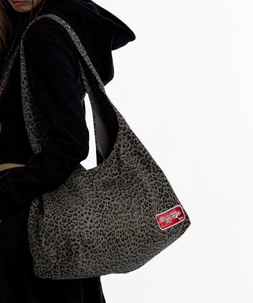 Leopard Print Shoulder Bag Blue Gray