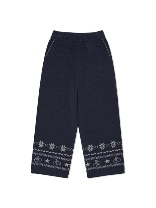 Детские трикотажные брюки жаккард (Navy)