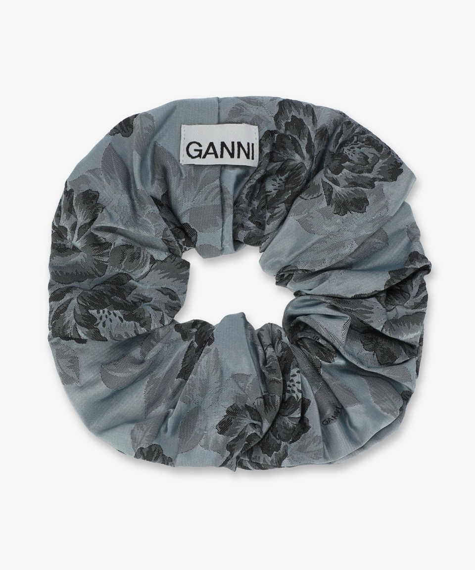 GANNI｜ (Grey Botanical Jacquard Scrunchie (A6431 628)) MUSINSA | GANNI Botanical Jacquard Scrunchie - Blue / A6431628