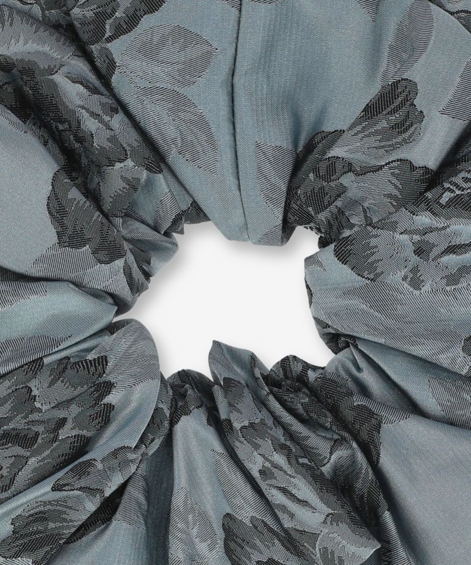 GANNI｜ (Grey Botanical Jacquard Scrunchie (A6431 628)) GANNI BOTANICAL SCRUNCHIE (Illusion Blue) A6431 628