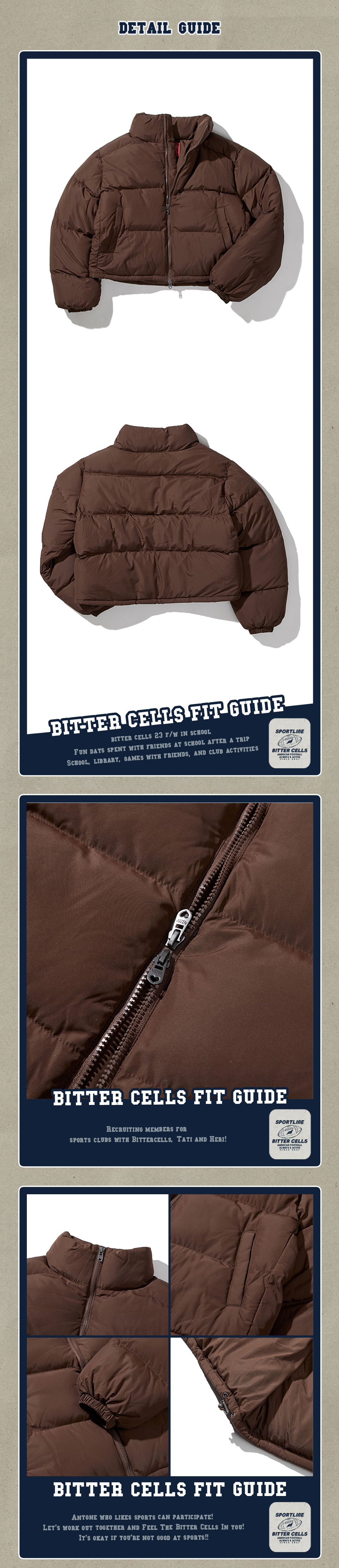 MUSINSA | BITTERCELLS Sparkling Cropped Puffer Jacket - Cream