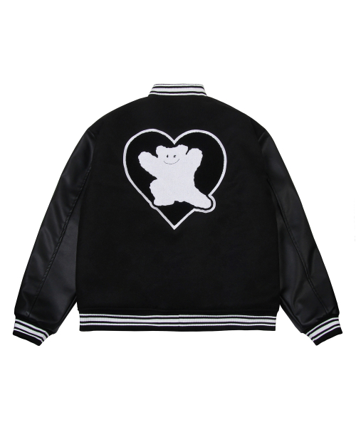 Куртка-бомбер Bear Heart Varsity Jacket (Unisex), Black