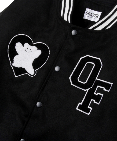 Куртка-бомбер Bear Heart Varsity Jacket (Unisex), Black