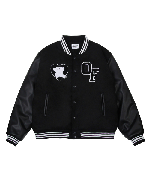 Куртка-бомбер Bear Heart Varsity Jacket (Unisex), Black