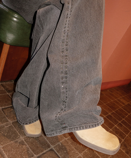 lotsyou_Twinkle Denim Pants Black