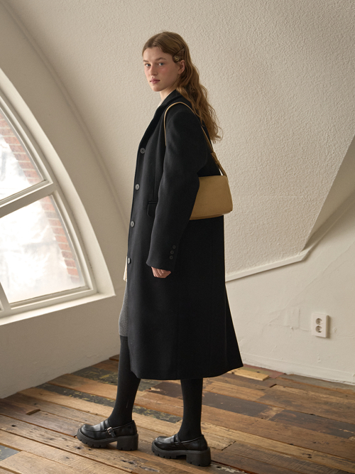STANDARD SINGLE WOOL COAT_BLACK