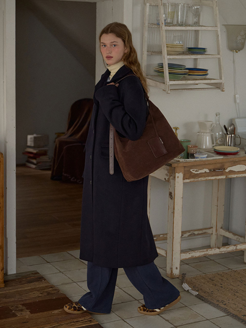 STANDARD SINGLE WOOL COAT_NAVY