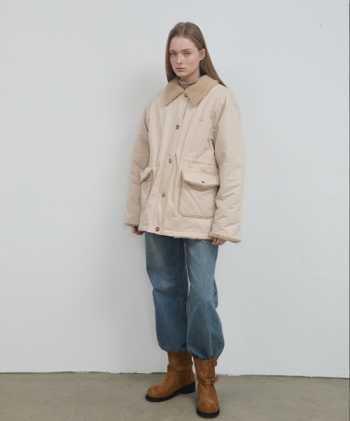 FUR POINT PADDED JUMPER_IVORY