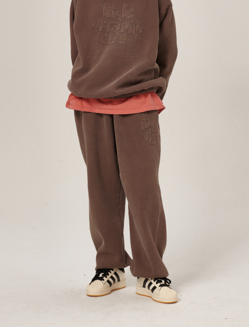 Hava Patchwork Pigment Sweatpants Brown