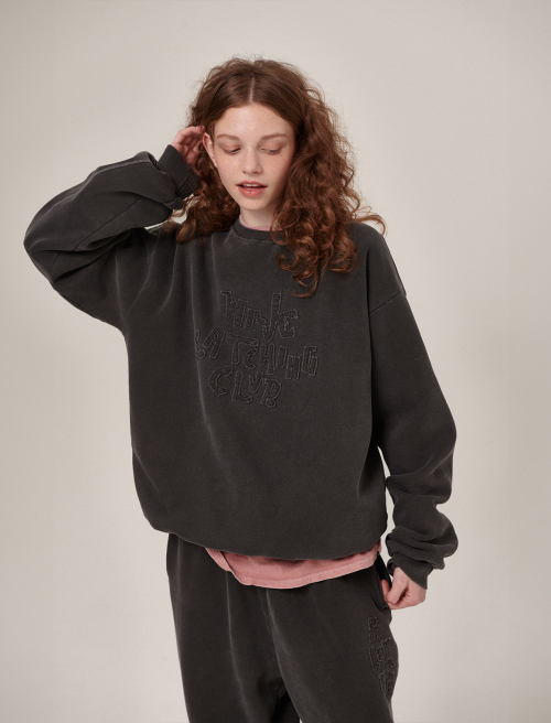 Hava Patchwork Pigment Sweatshirt Charcoal