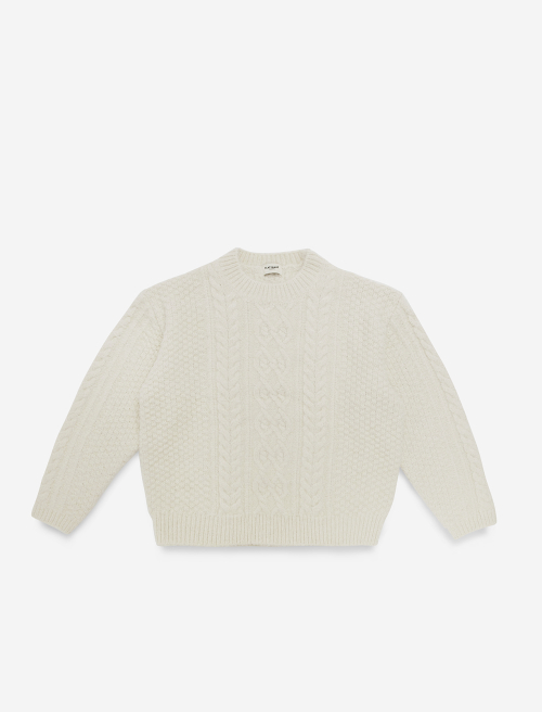 Daze Wool Fisherman Round Knit Ivory