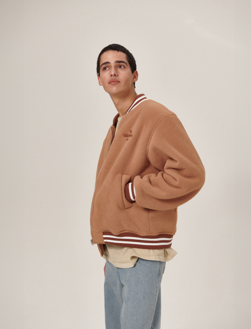 Ecco Fleece Varsity Jacket Brown
