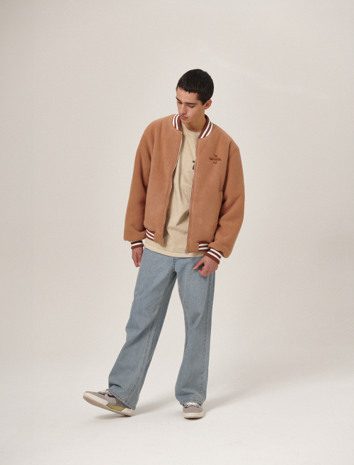 Ecco Fleece Varsity Jacket Brown