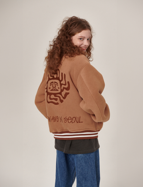 Ecco Fleece Varsity Jacket Brown