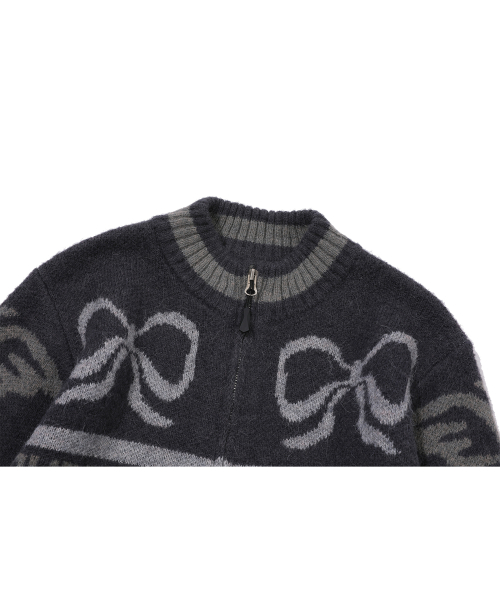 Трикотажный кроп-зип 2-way RIBBON (Charcoal)