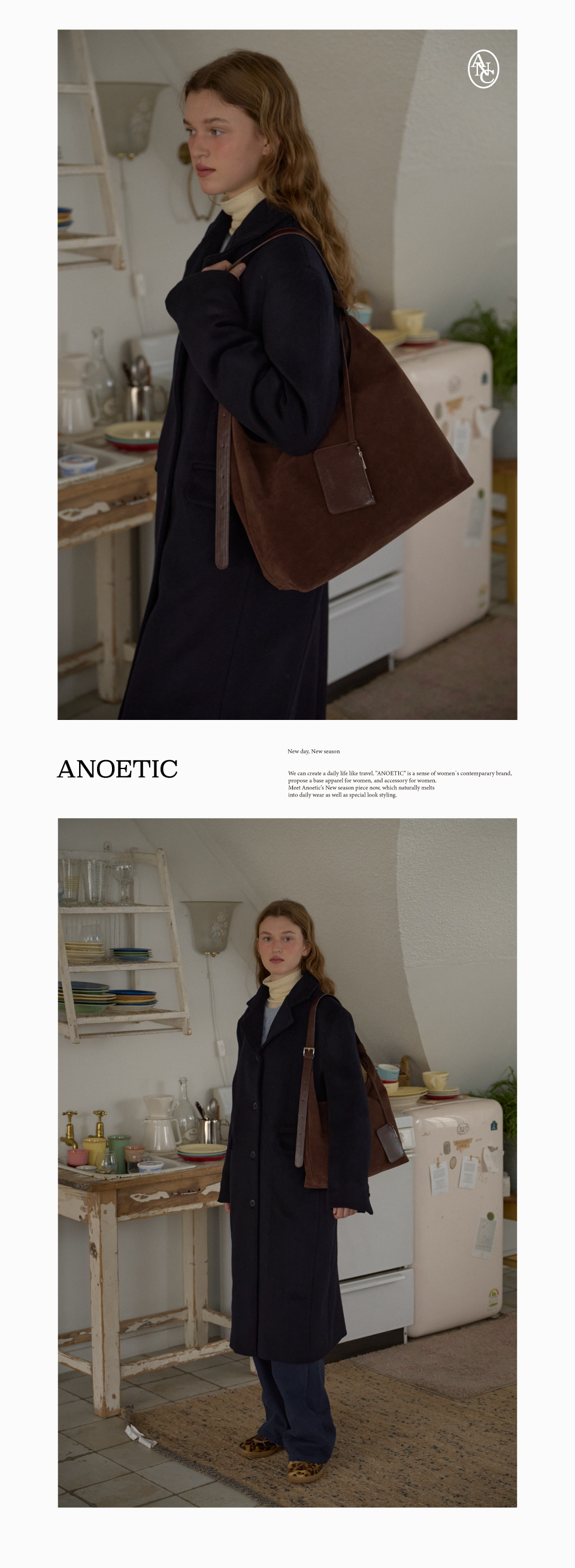 ◆ANOETIC◆ ANC CLASSIC HOBO BAG & CARD WALLET SET_BROWN MUSINSA | ANOETIC ANC CLASSIC HOBO BAG & CARD WALLET SET_BROWN