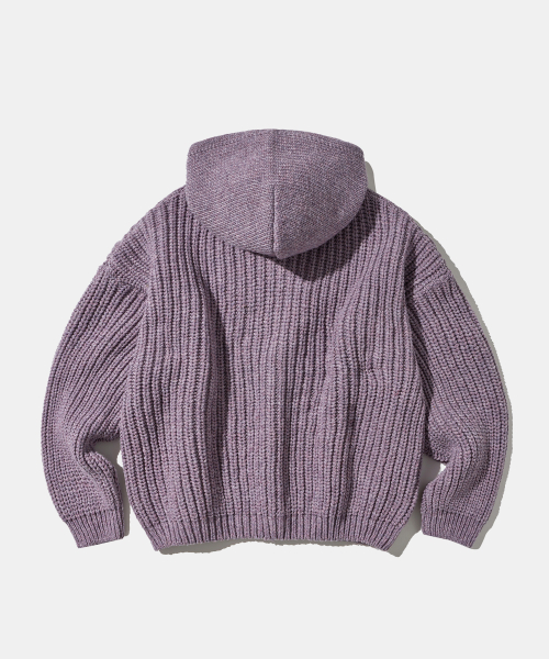 Purple Gradation Hooded Zip-Up Cardigan C9