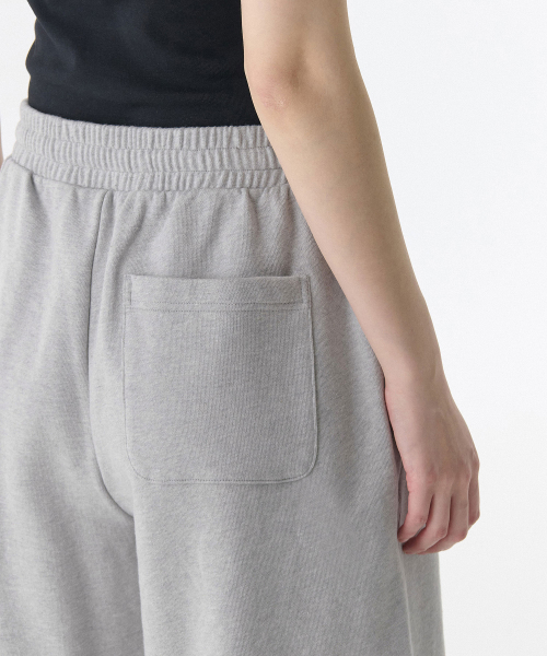 Women's One Pleat Bermuda Sweat Pants [Medium Grey] thumbnail 7
