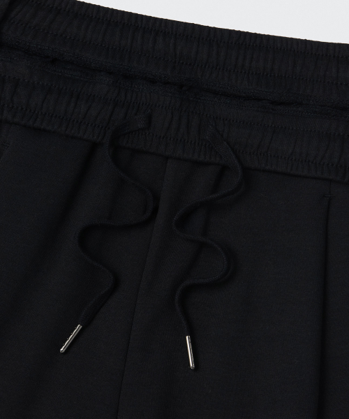 [COOLTANDARD] WOMENS DEEP TUCK VARIABLE WIDE LOUNGE SWEAT PANTS [BLACK]