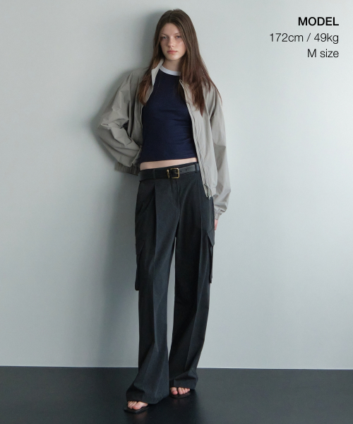 WOMENS OVERSIZE HIGHNECK WINDBREAKER JACKET [LIGHT WARM GREY]