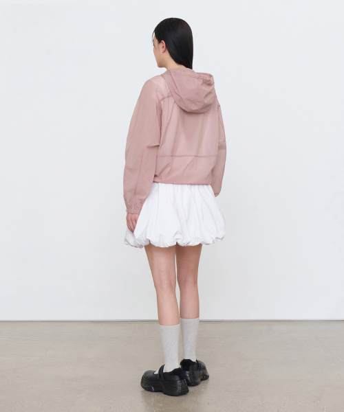 WOMENS SHEER HOODED WINDBREAKER JACKET [ROSE WATER]