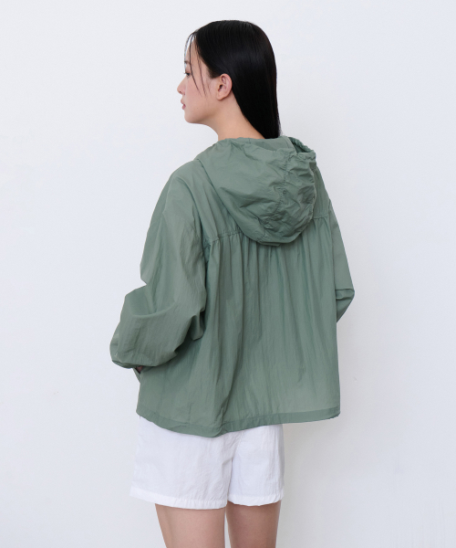Женская ветровка со сборками [Mint Gray]