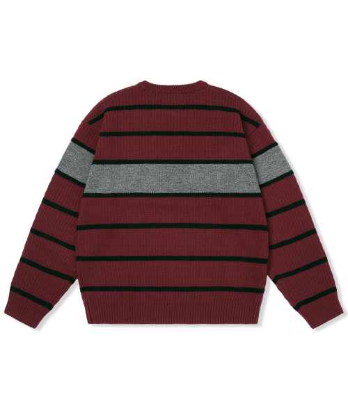 Tenga x Y.E.S Stripe Knit Pullover Burgundy