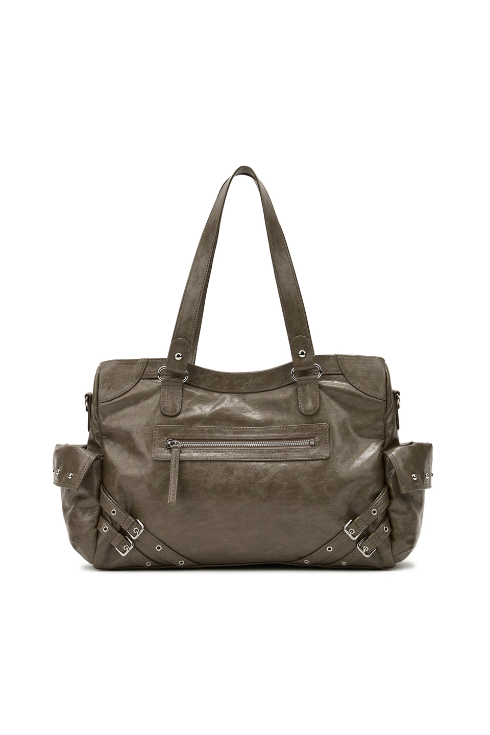 다이닛(DEINET) STUD POCKET BIG BAG IN KHAKI - 사이즈 & 후기