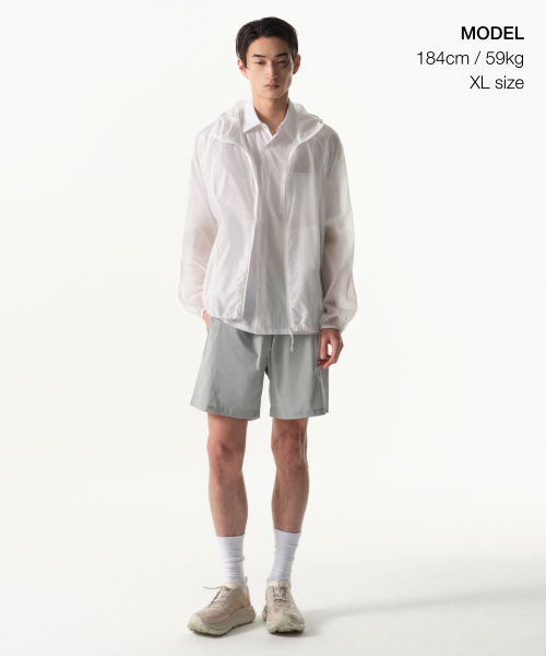 CITY LEISURE AIR WEIGHT SHEER WINDBREAKER JACKET [WHITE]