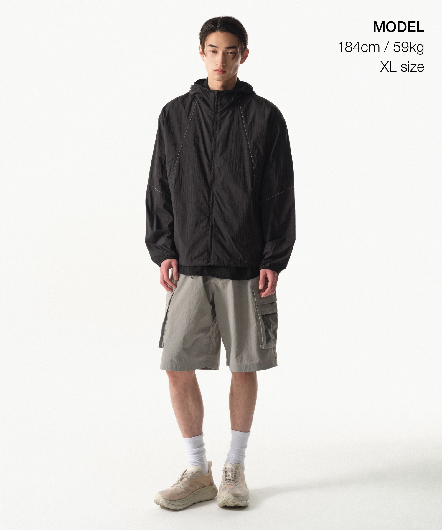 CITY LEISURE LIGHTWEIGHT STITCH WINDBREAKER JACKET [BLACK]