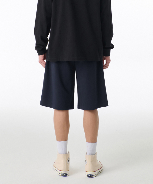 COOLTANDARD ONE TUCK BERMUDA SWEAT PANTS [NAVY]