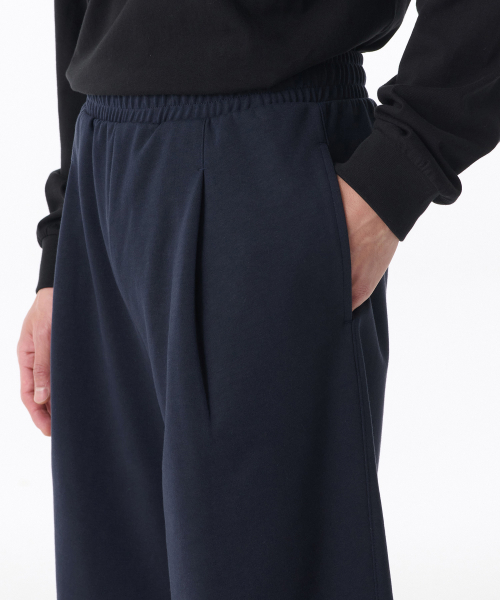 COOLTANDARD ONE TUCK BERMUDA SWEAT PANTS [NAVY]