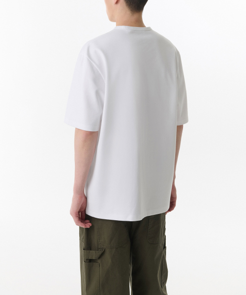 HEAVY PONTE RELAXED CREW NECK T-SHIRT  [WHITE]