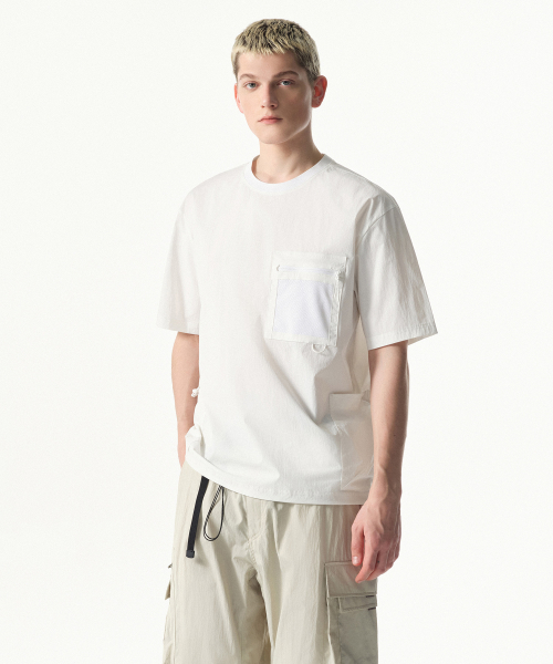 Спортивная футболка с сетчатым карманом, White
