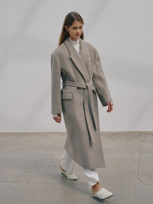 LONDON Merino Wool Double Oversized Tailored Coat_Oatmeal