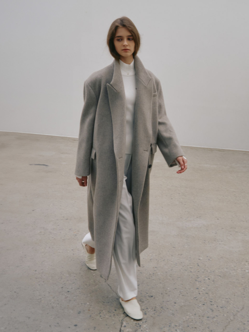 LONDON Merino Wool Double Oversized Tailored Coat_Oatmeal