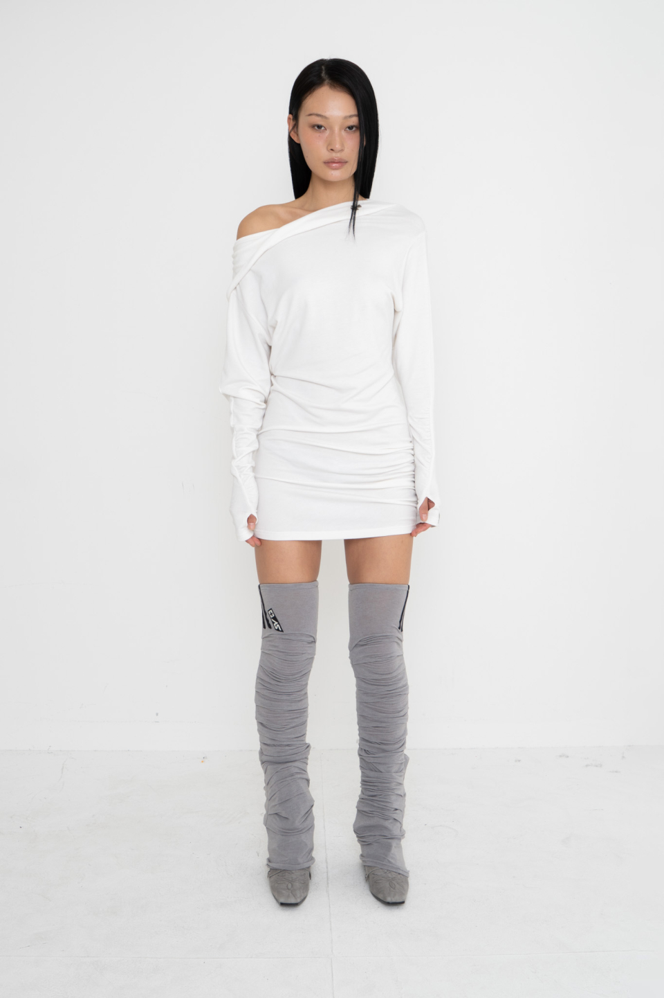 MUSINSA | 2000ARCHIVES KENDALL DRAPE DRESS (SNOW WHITE)