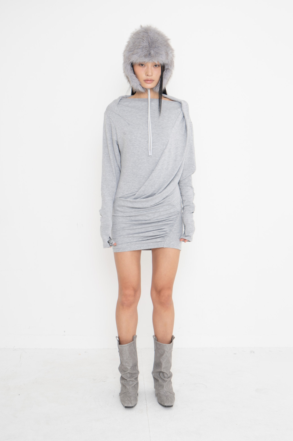 ワンピース 2000ARCHIVES KENDALL DRAPE DRESS 4BMM061 MUSINSA | 2000ARCHIVES KENDALL DRAPE DRESS (MELANGE GREY)