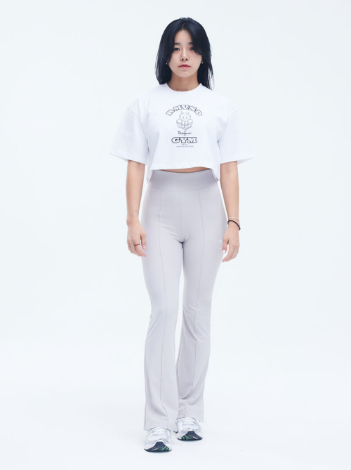Женские трикотажные брюки клеш lulu (Grey)