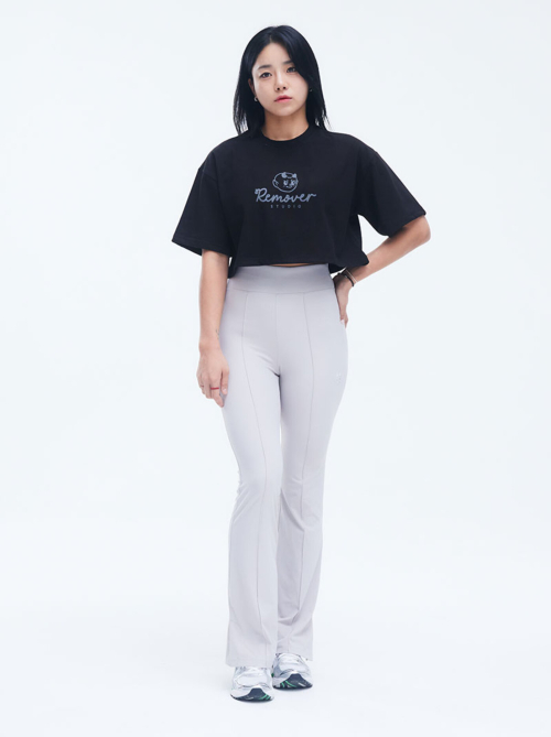 Женские трикотажные брюки клеш lulu (Grey)
