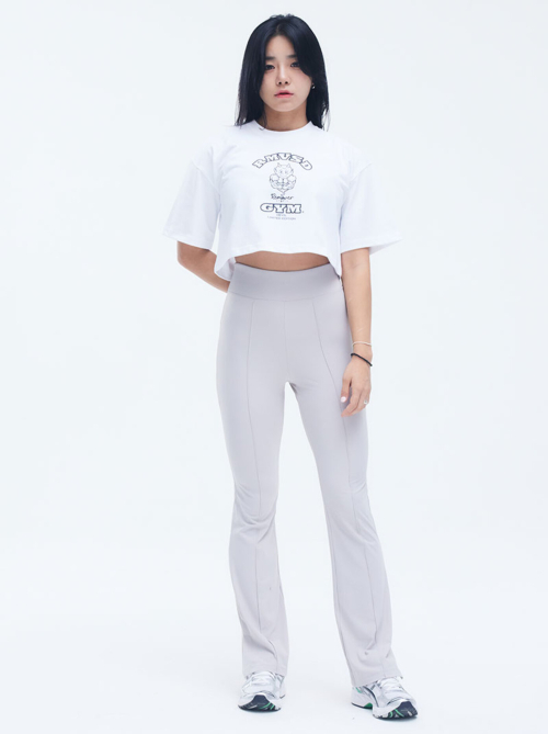 Женские трикотажные брюки клеш lulu (Grey)