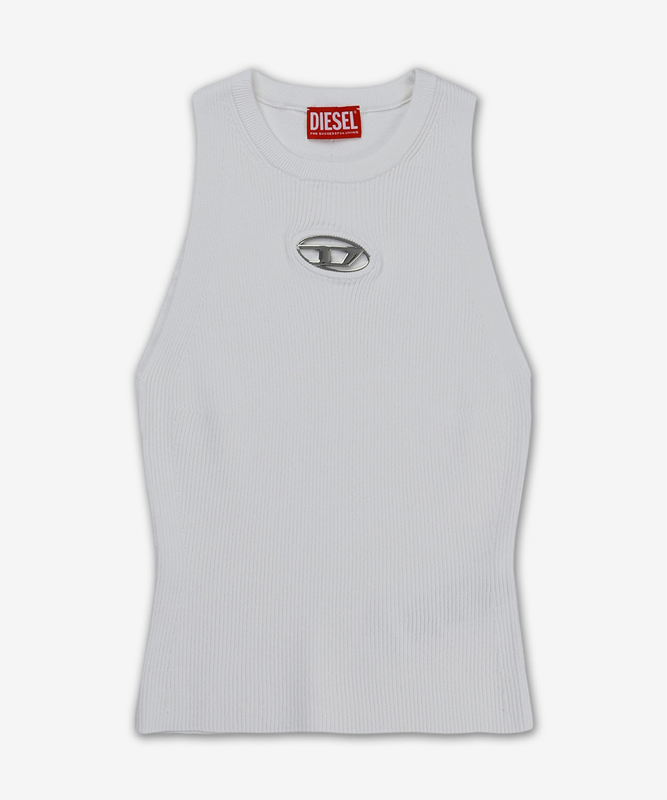 ★DIESEL★ M Cadix Sleeveless T-shirt White A174500DLAX100 A Diesel M-Caddix Sleeveless Knit Top Black – voilà.id