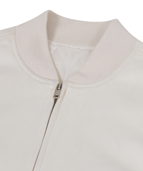 Замшевая куртка-блузон 87-STAN059 2-way Ivory