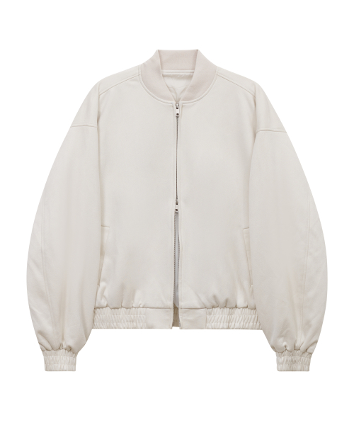 Замшевая куртка-блузон 87-STAN059 2-way Ivory