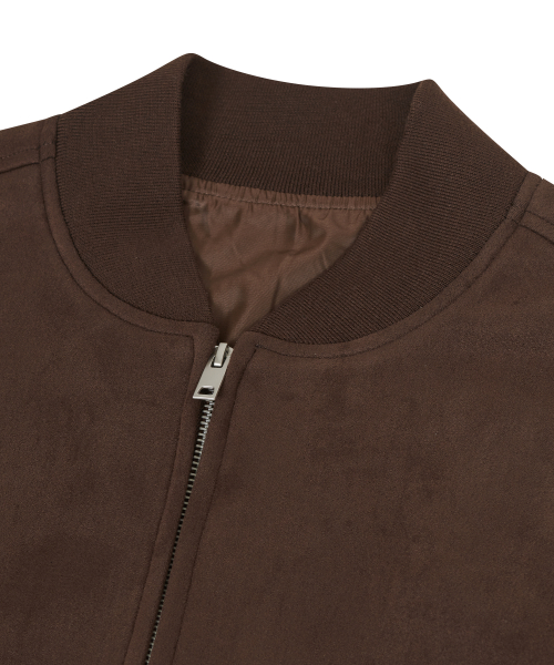 Замшевый двухсторонний бомбер 87-STAN059 Minimal Brown