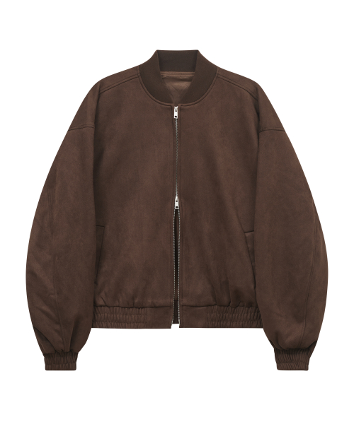 Замшевый двухсторонний бомбер 87-STAN059 Minimal Brown