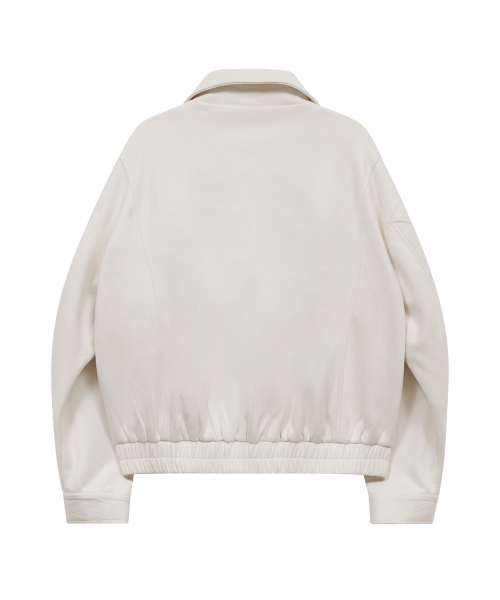 Замшевый бомбер 87-STAN061 с полосками, Ivory